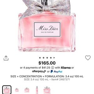 Miss Dior 100 mL parfum (new formula)